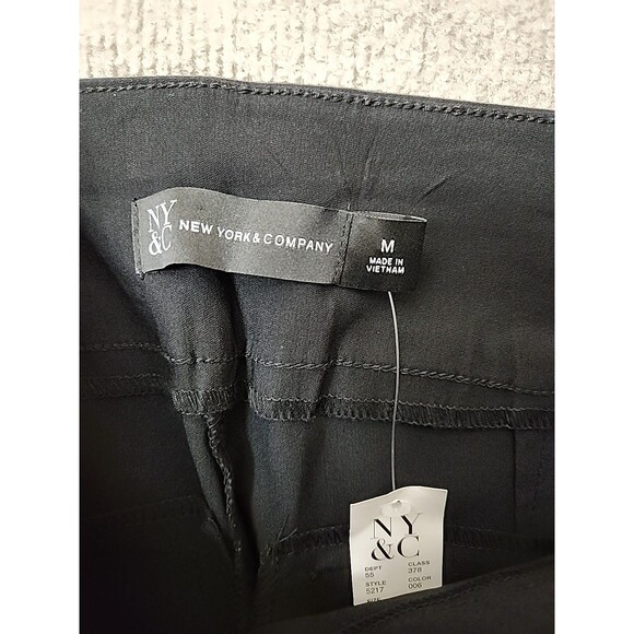 New York Co Whitney Pull On Pants Womens M Black Ankle Stretch Career NEW - Picture 6 of 8